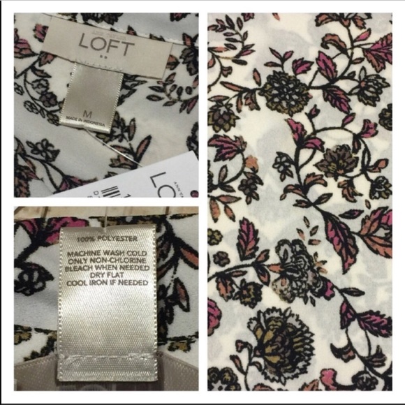 NWT LOFT Portofino Style Floral Blouse - Picture 7 of 8
